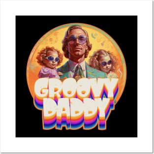 Groovy Daddy and Girls Design Posters and Art